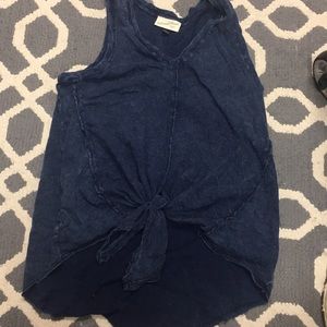 Navy blue knotted tank top